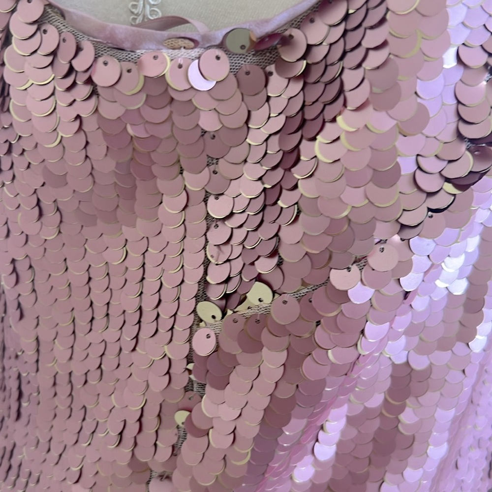 Alice + Olivia Sequin Mini Dress in Shimmering Pink P2P 18in - Picture 8 of 17
